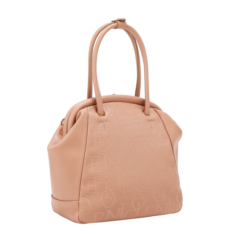 EMBOSSED ELEGANCE FRAME SHOULDER BAG
