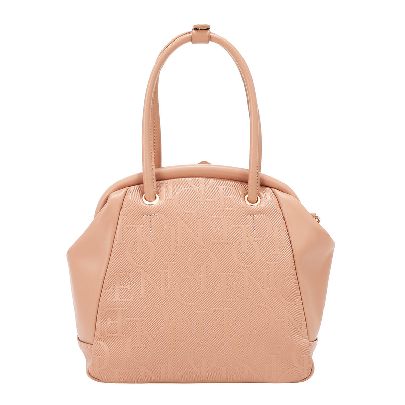EMBOSSED ELEGANCE FRAME SHOULDER BAG