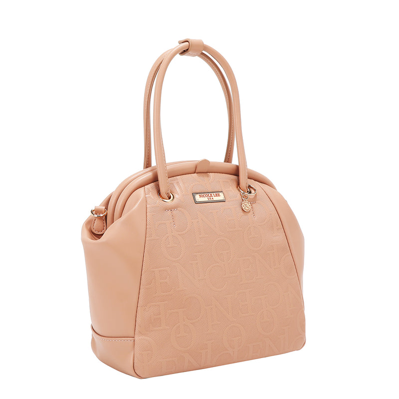 EMBOSSED ELEGANCE FRAME SHOULDER BAG