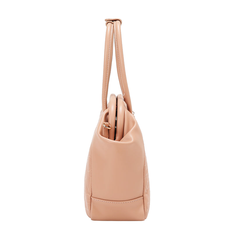 EMBOSSED ELEGANCE FRAME SHOULDER BAG