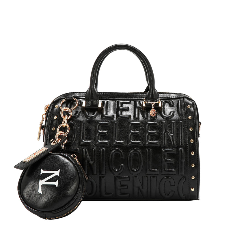EMBOSSED LOGO BOSTON BAG