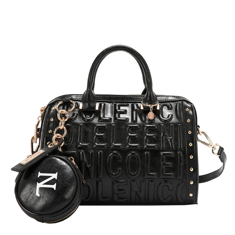 EMBOSSED LOGO BOSTON BAG