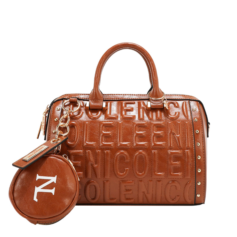 Embossed Logo Boston Bag Combines Roomy Practicality with a Bold
