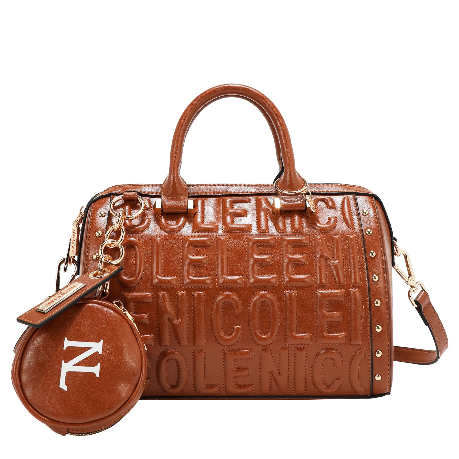 EMBOSSED LOGO BOSTON BAG