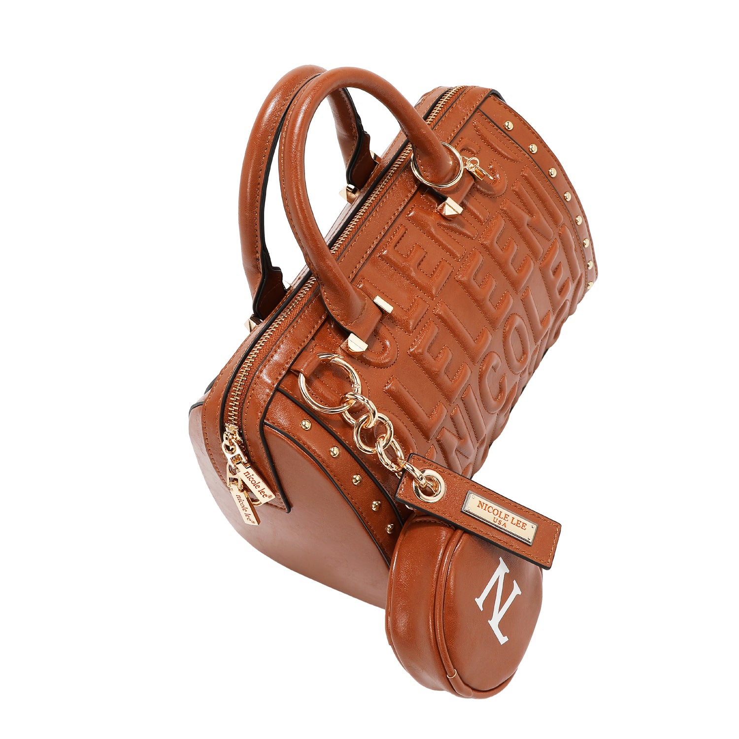 【極美品】Italian Emboss Leather Bag 定価71500円 GIA ITALIAN LEATHER CROSSBODY BAG IN COGNAC
