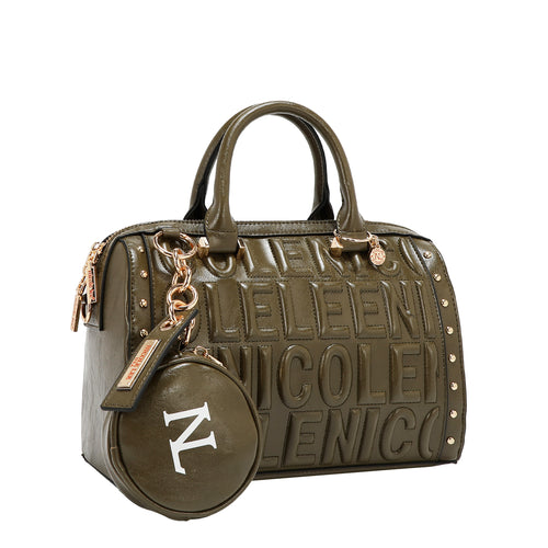 EMBOSSED LOGO BOSTON BAG