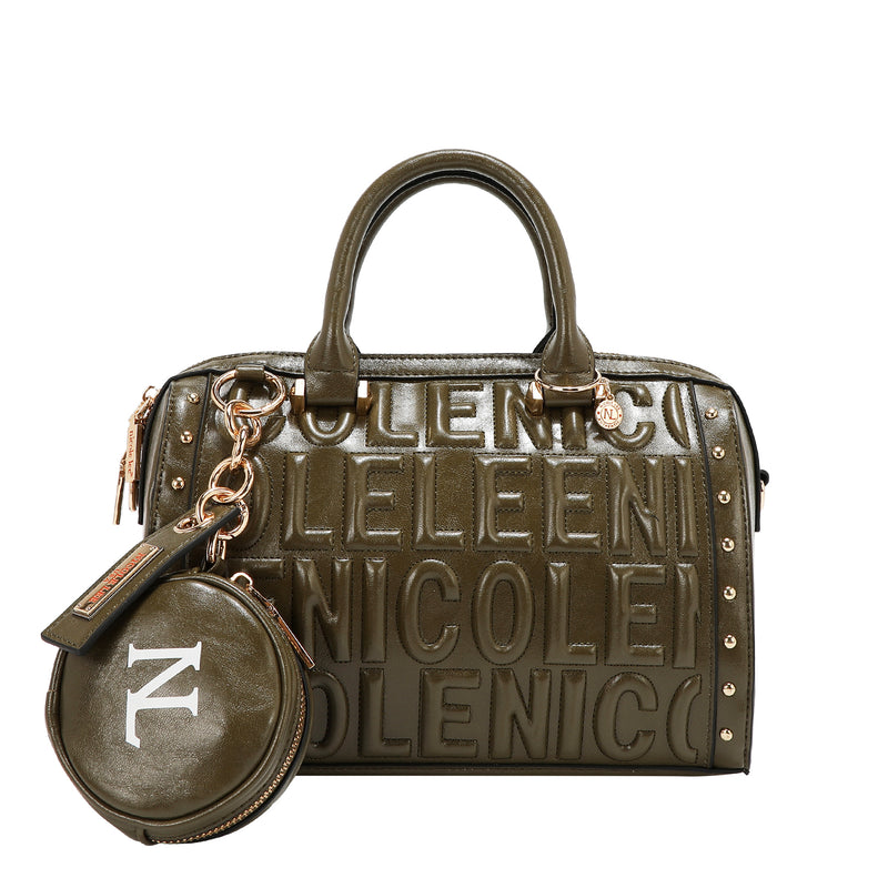 EMBOSSED LOGO BOSTON BAG