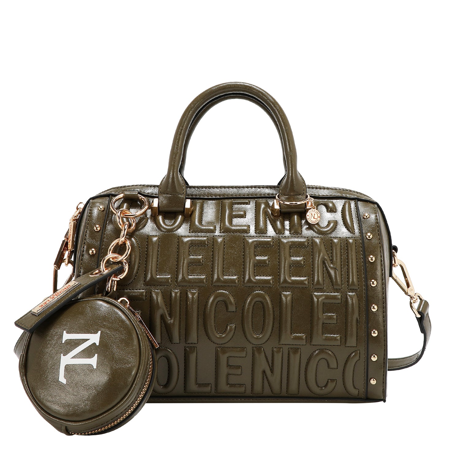 Embossed Logo Boston Bag Combines Roomy Practicality with a Bold
