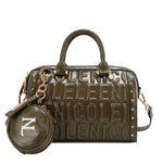 EMBOSSED LOGO BOSTON BAG