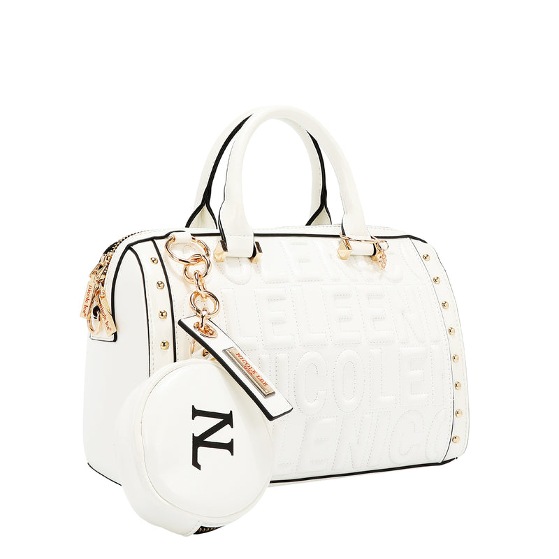 EMBOSSED LOGO BOSTON BAG