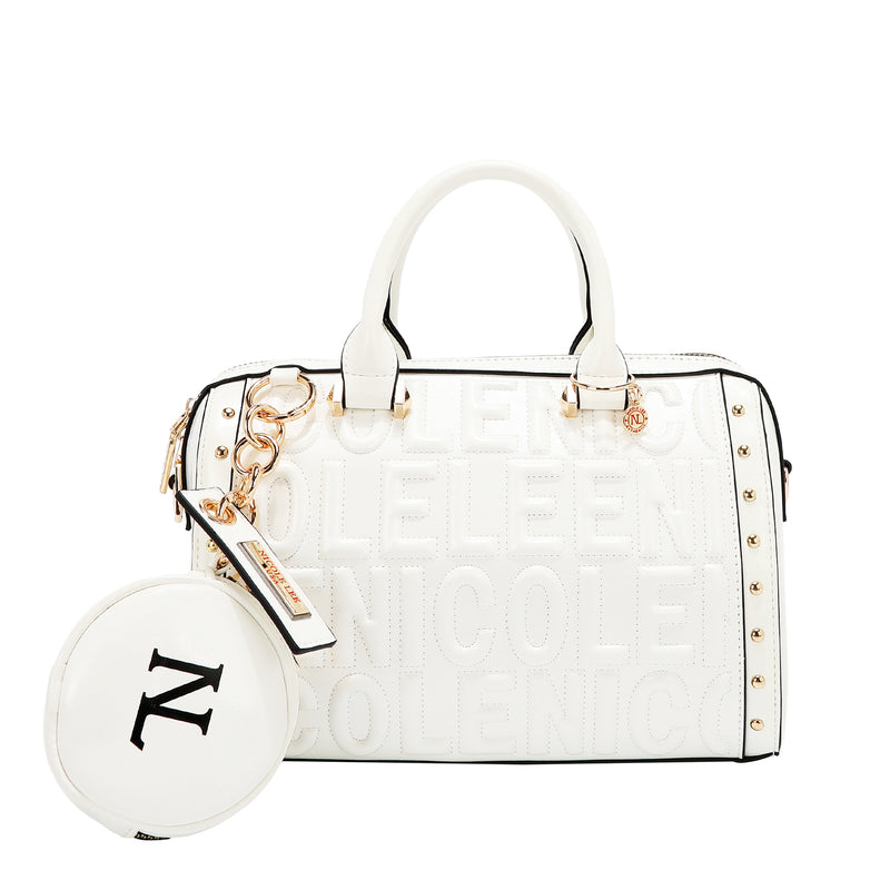 EMBOSSED LOGO BOSTON BAG