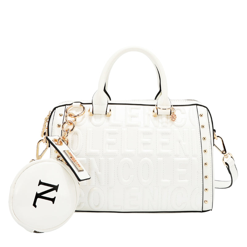 EMBOSSED LOGO BOSTON BAG
