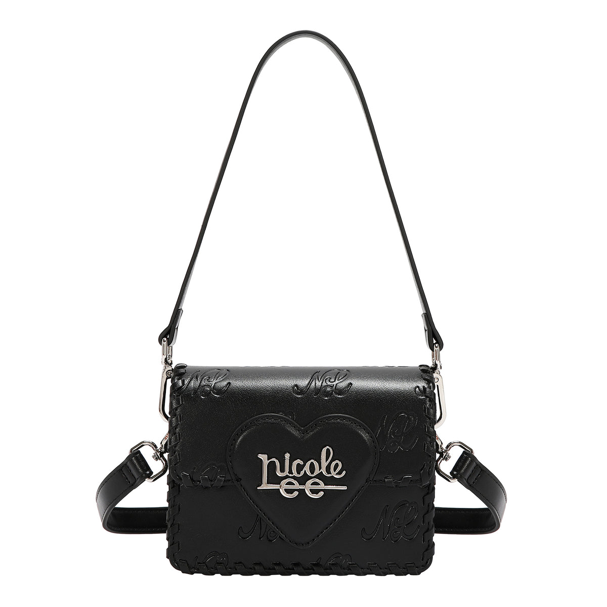 EMBOSSED NL CURVE SMALL SHOULDER BAG
