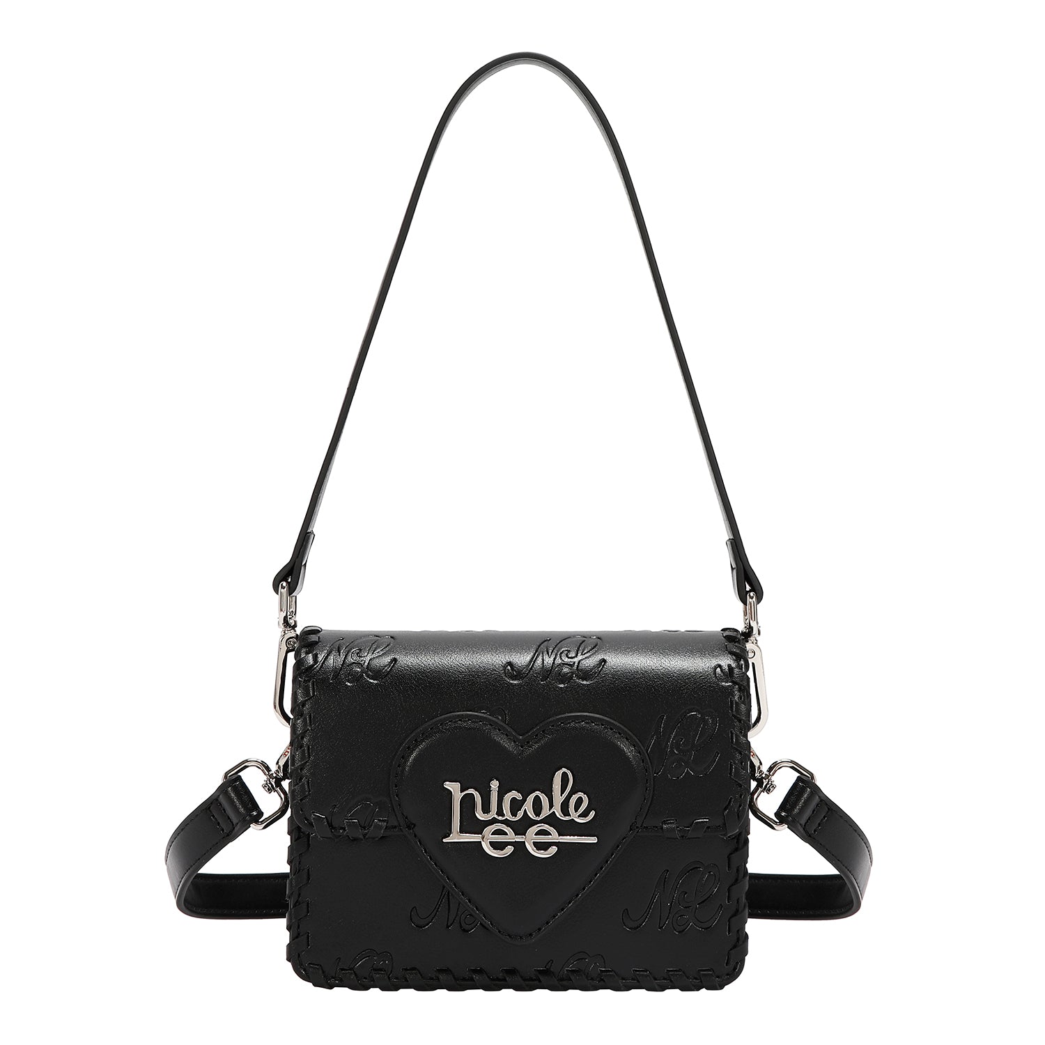 EMBOSSED NL CURVE SMALL SHOULDER BAG