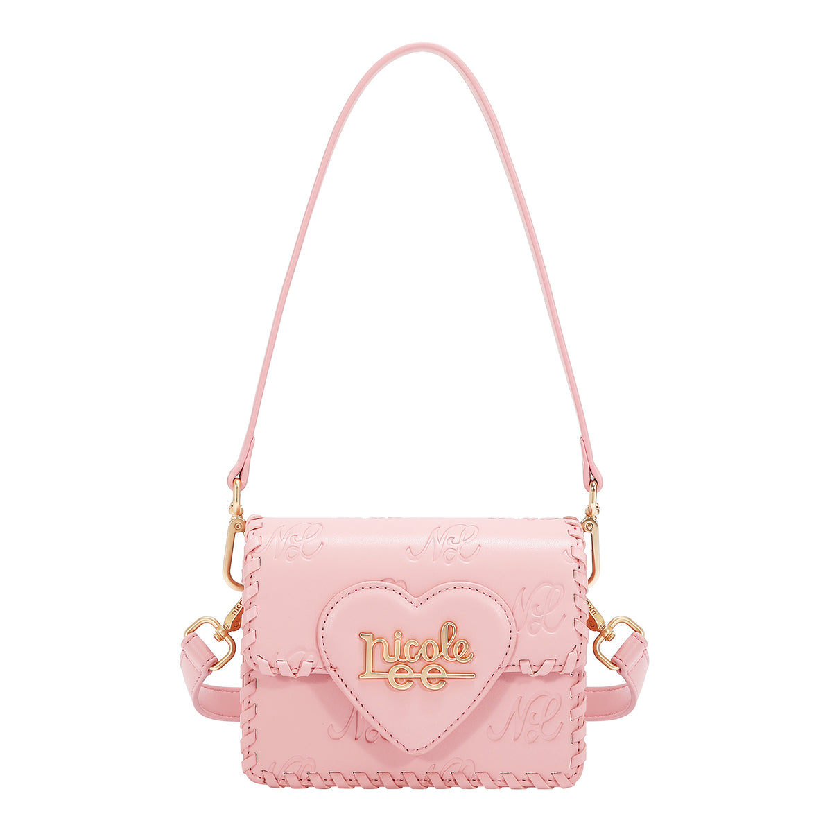 EMBOSSED NL CURVE SMALL SHOULDER BAG