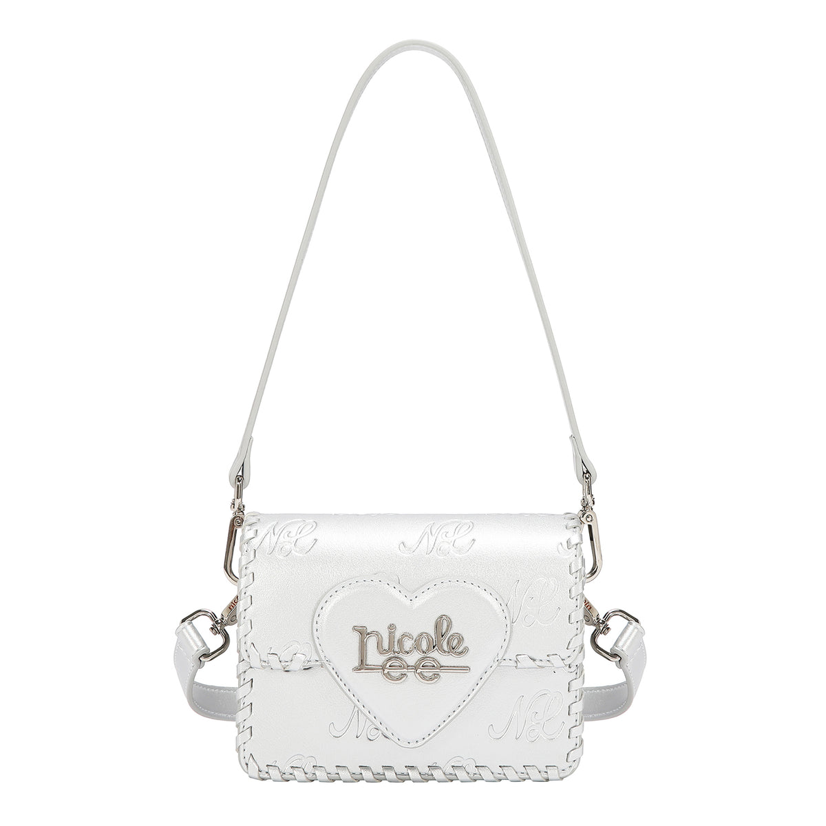 EMBOSSED NL CURVE SMALL SHOULDER BAG