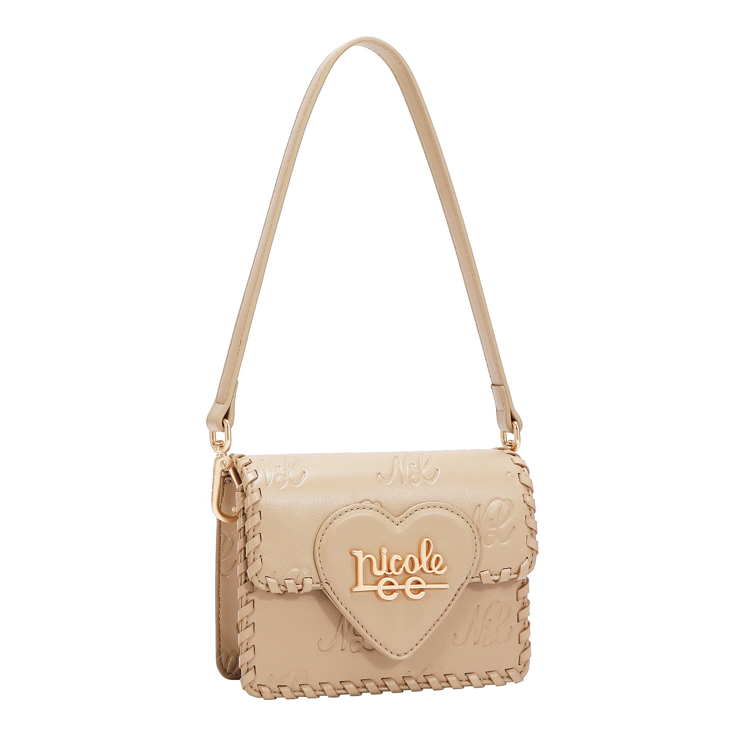 EMBOSSED NL CURVE SMALL SHOULDER BAG