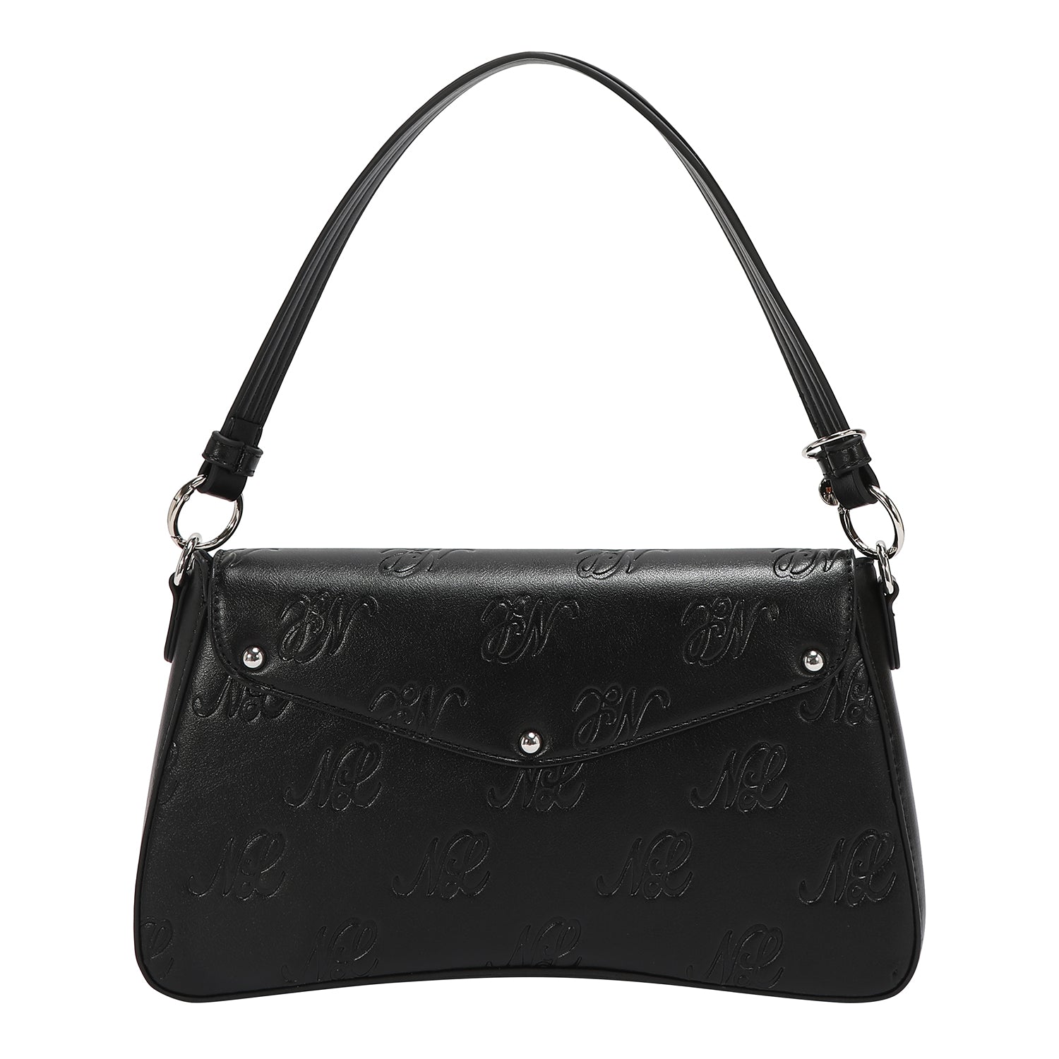 EMBOSSED NL CURVE FLAP SHOULDER BAG