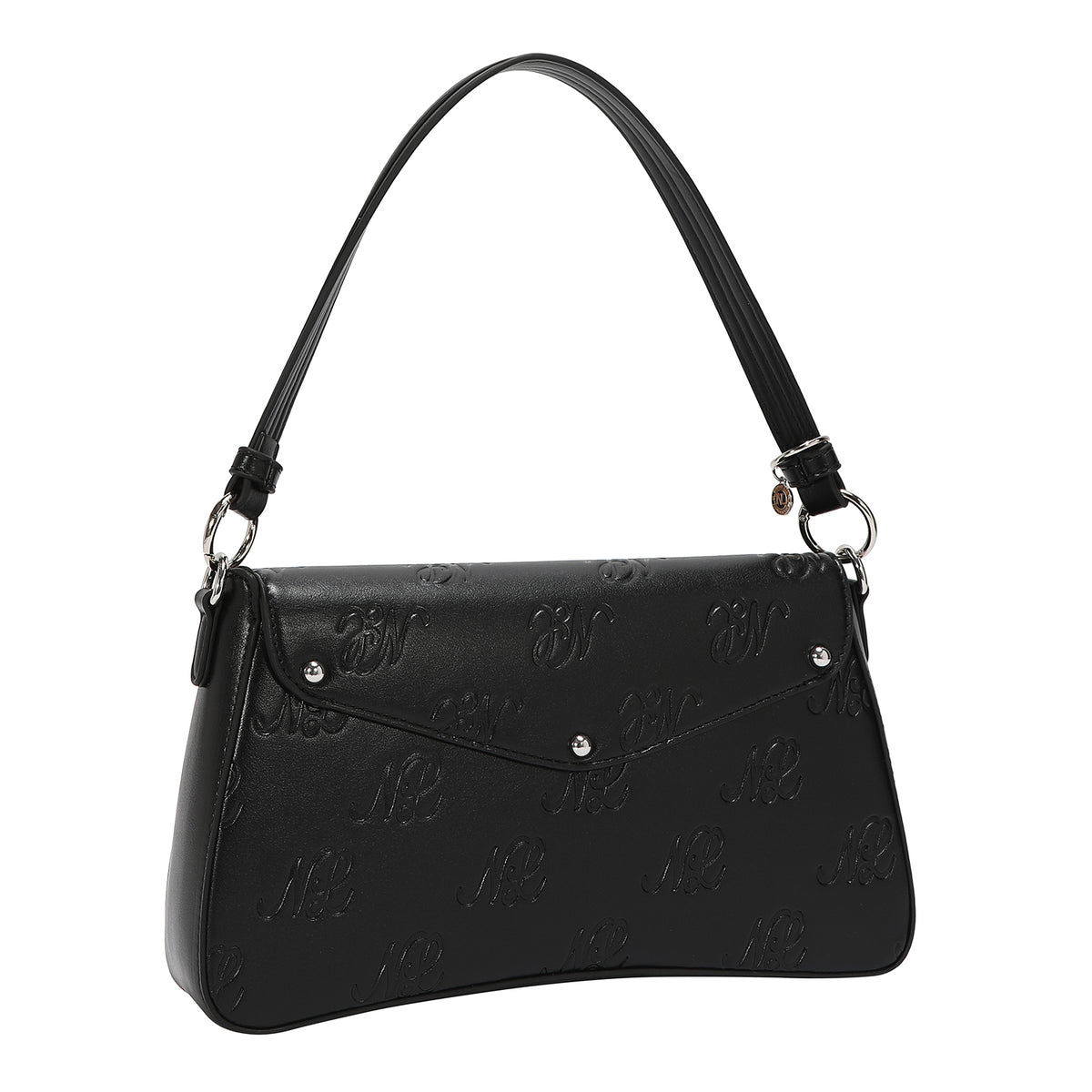 EMBOSSED NL CURVE FLAP SHOULDER BAG