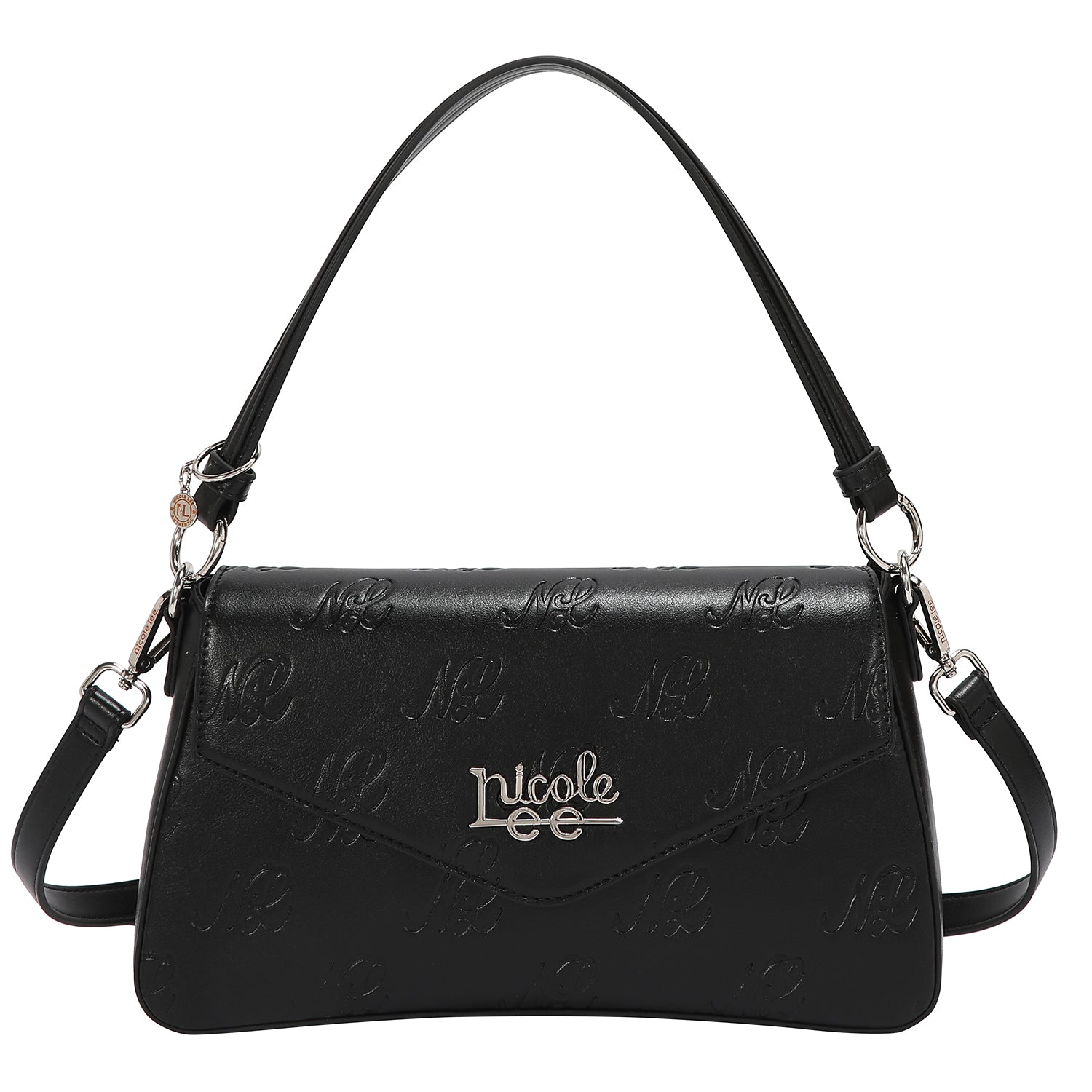 EMBOSSED NL CURVE FLAP SHOULDER BAG