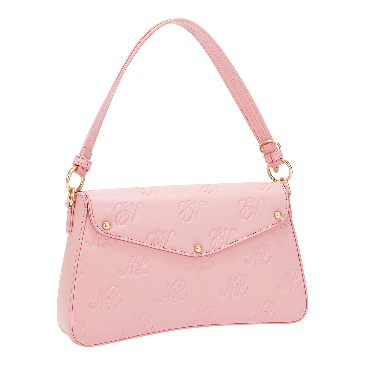 EMBOSSED NL CURVE FLAP SHOULDER BAG