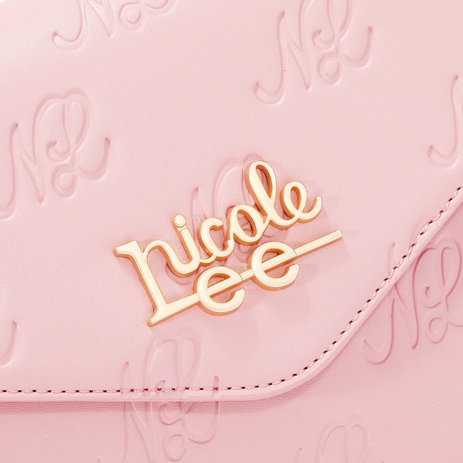 EMBOSSED NL CURVE FLAP SHOULDER BAG