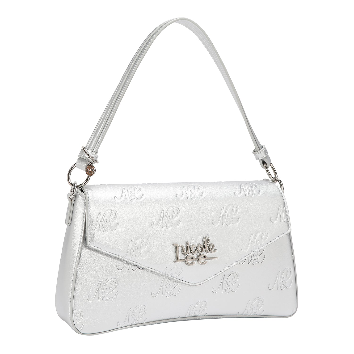 EMBOSSED NL CURVE FLAP SHOULDER BAG