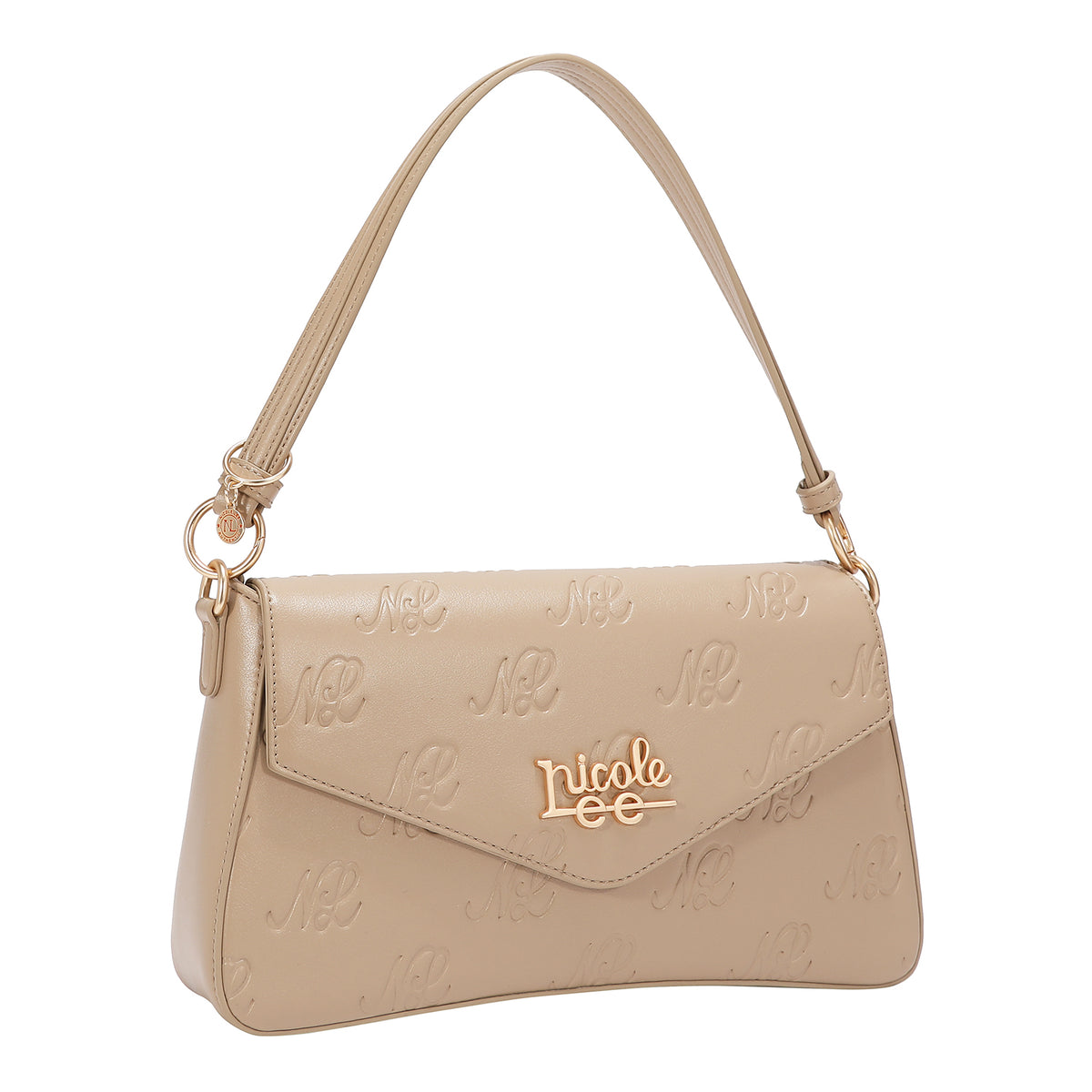 EMBOSSED NL CURVE FLAP SHOULDER BAG