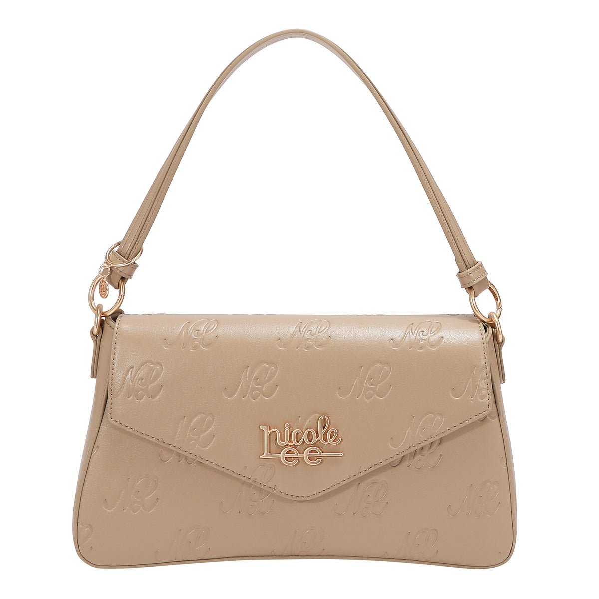EMBOSSED NL CURVE FLAP SHOULDER BAG