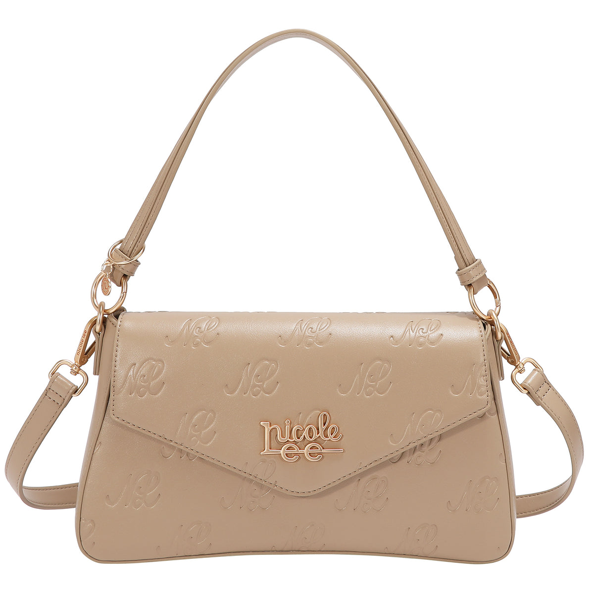 EMBOSSED NL CURVE FLAP SHOULDER BAG