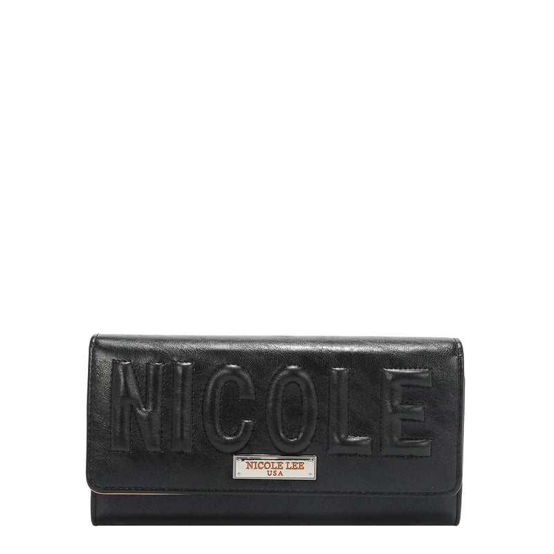 EMBOSSED LOGO TRIFOLD WALLET