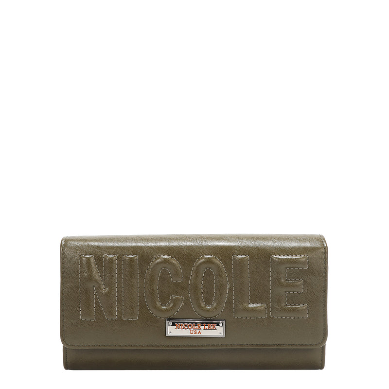 EMBOSSED LOGO TRIFOLD WALLET