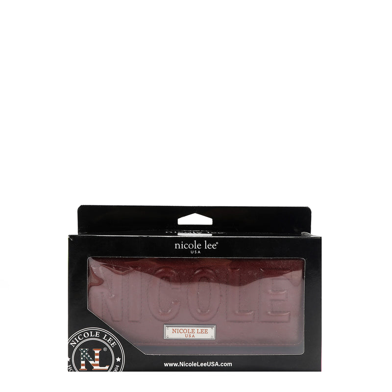 EMBOSSED LOGO TRIFOLD WALLET