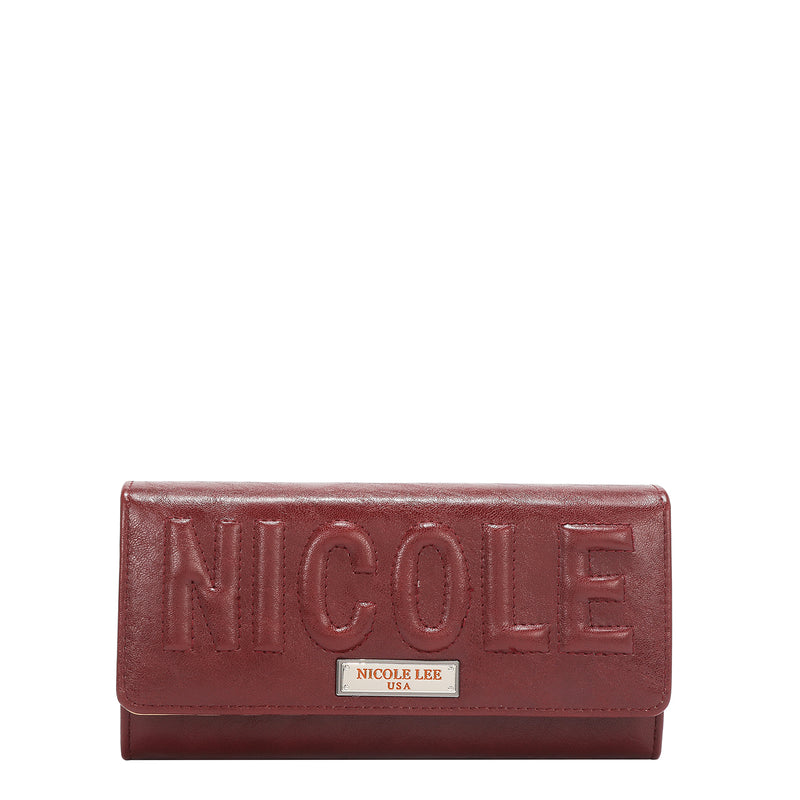 EMBOSSED LOGO TRIFOLD WALLET
