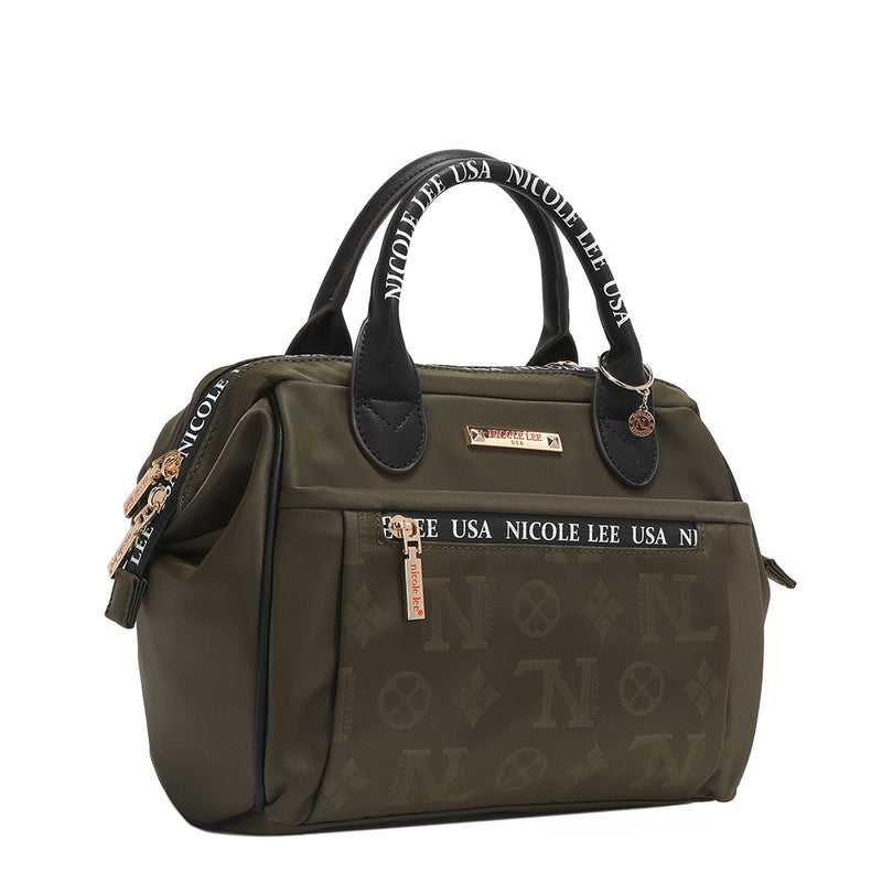 Keysha Nylon Designer Monogram Multi Pocket Handbag, Lightweight Bag –  Nicole Lee Online