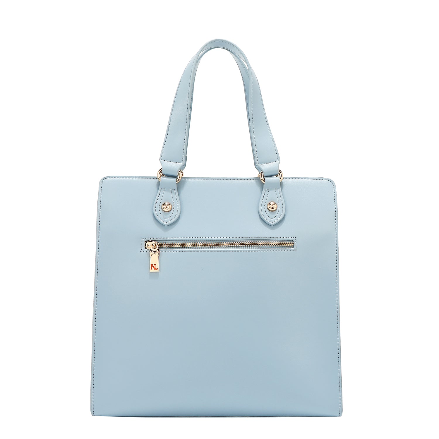 Back View of the Floral Pop Tote Bag in color  Blue