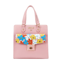 Our  pink Floral Pop Tote Bag set on a  white background