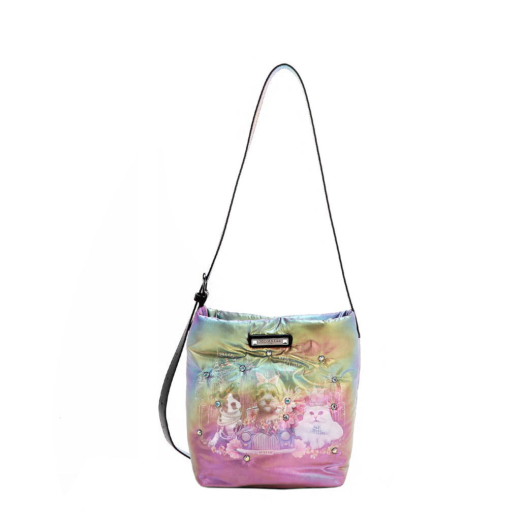 Family Yearbook Iridescent Crossbody with Lightweight nylon