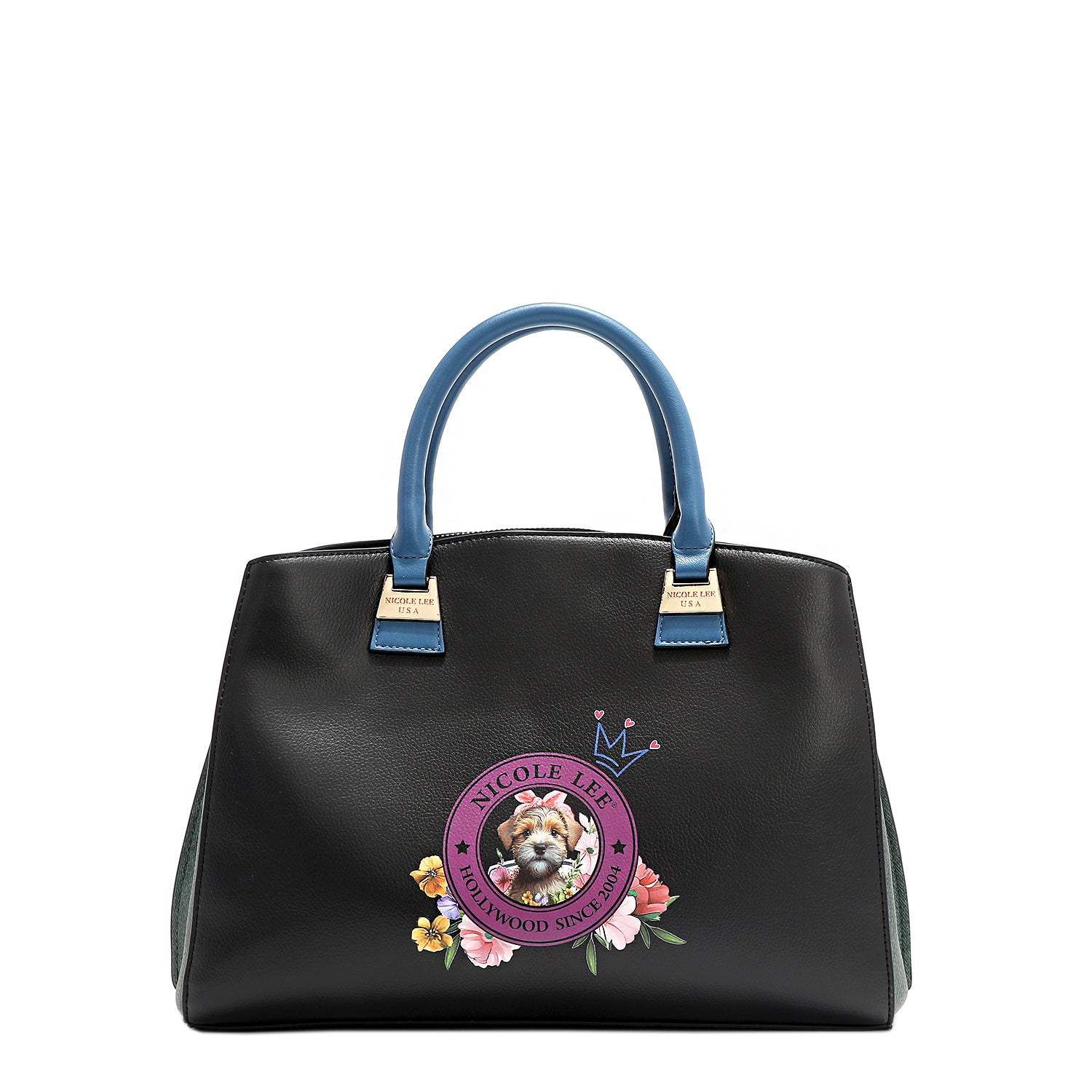 Family Yearbook Satchel Handbag with Embellishments, and Vegan
