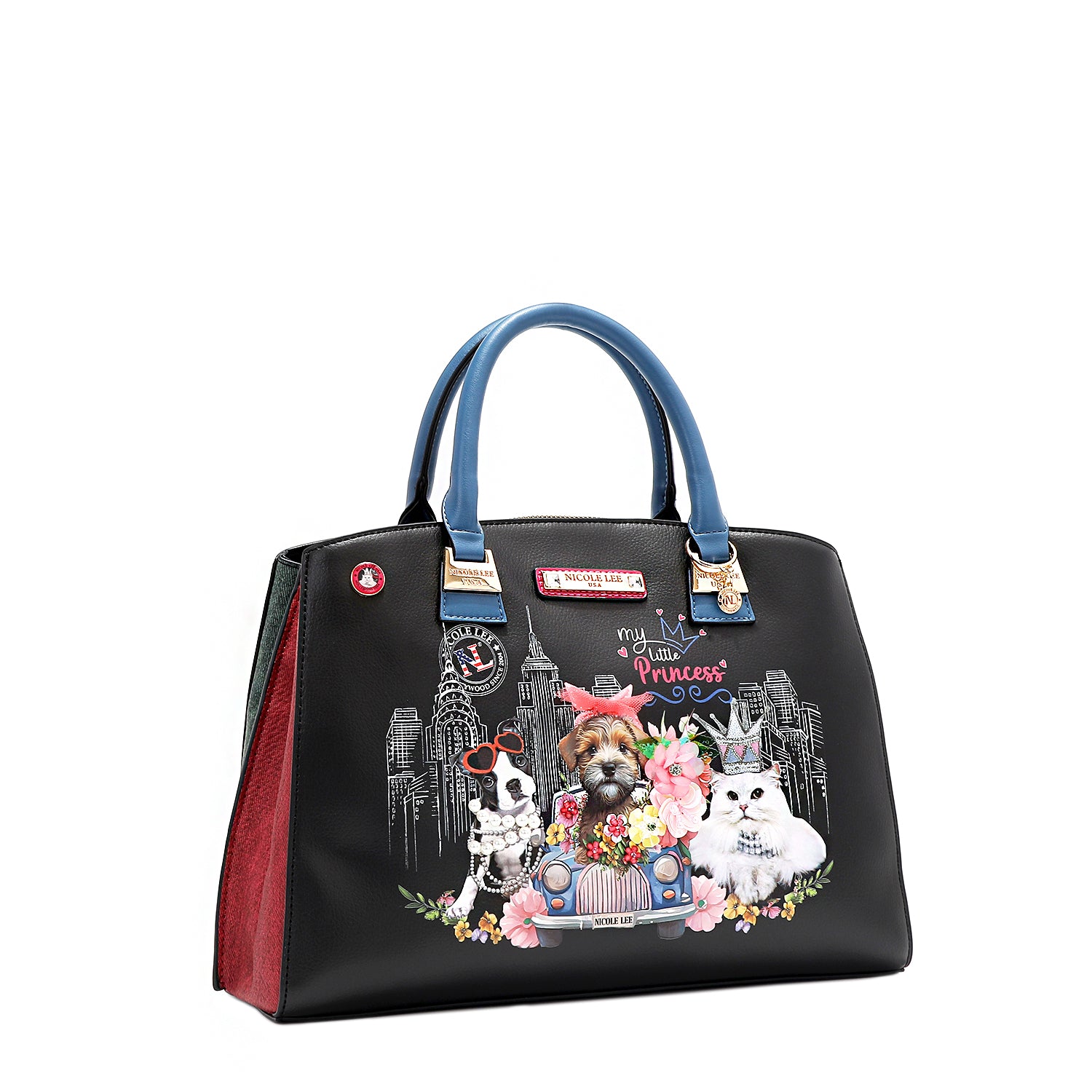 Family Yearbook Satchel Handbag with Embellishments, and Vegan