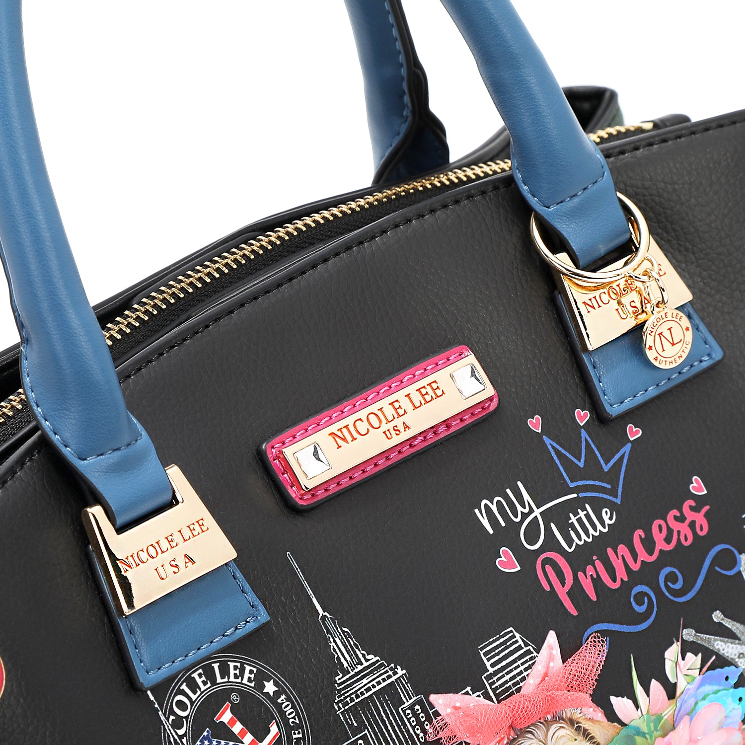 Family Yearbook Satchel Handbag with Embellishments, and Vegan