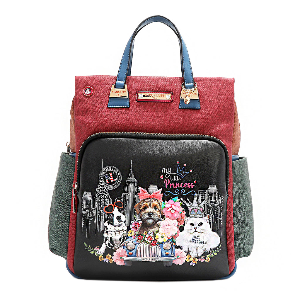 Family Yearbook Backpack with Vegan Leather exterior with faux