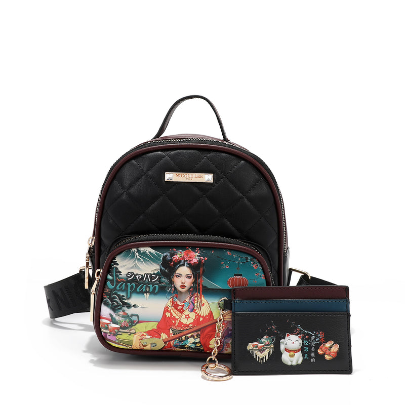 2 Piece Value Gift Set Mini Backpack Card Holder Exclusive Fashion Prints Nicole Lee Online