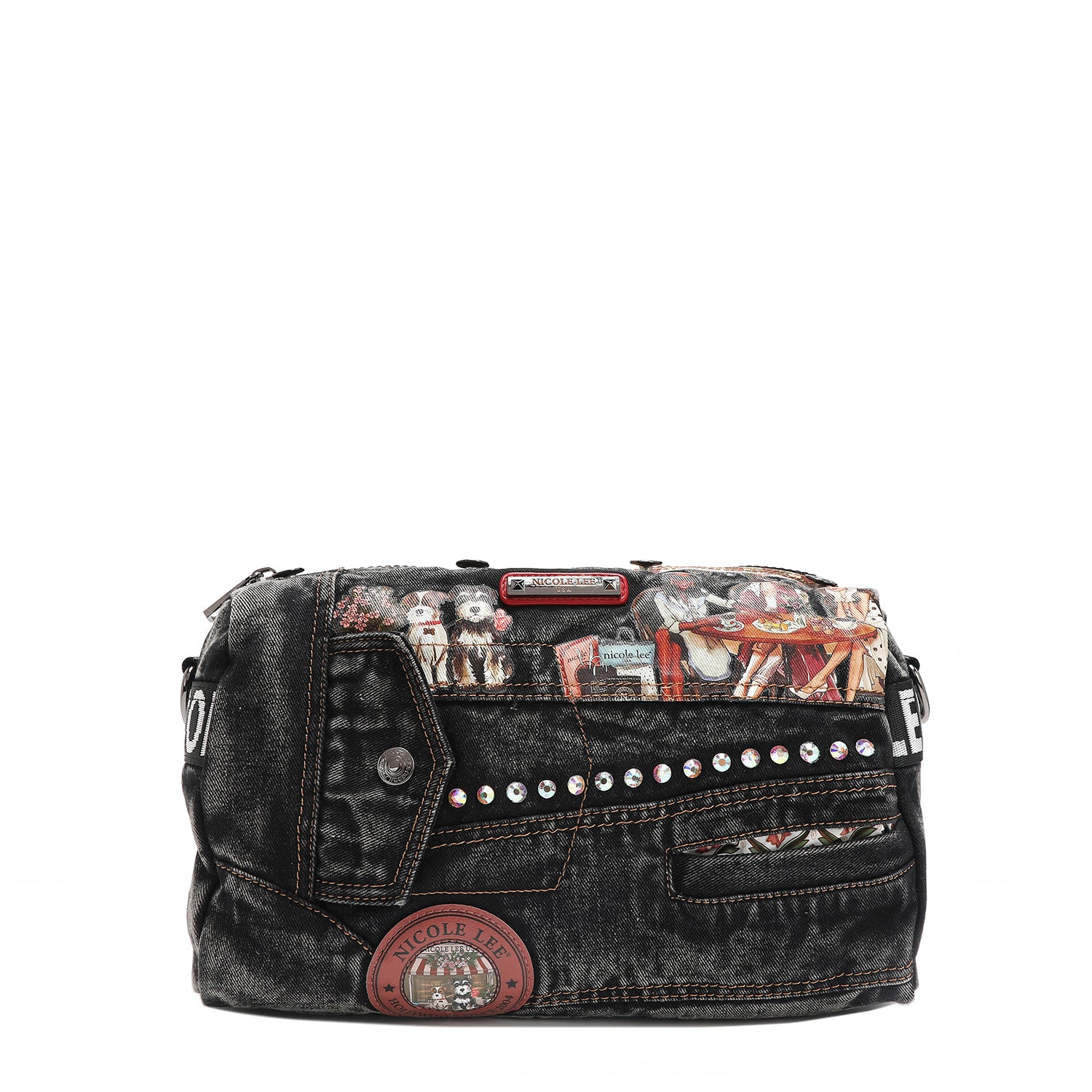 Denim Sisters Secret Handbag, Iridescent Rhinestone Embellishments