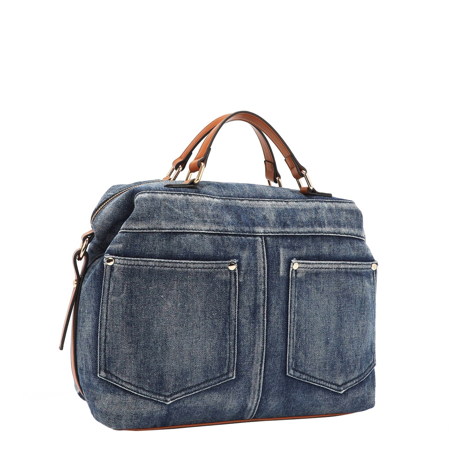 Sofia Montana Denim Satchel Bag with Embellishments. – Nicole Lee