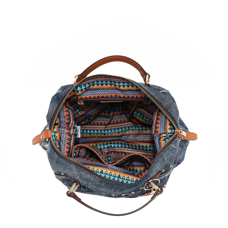 SOFIA MONTANA DENIM SATCHEL BAG
