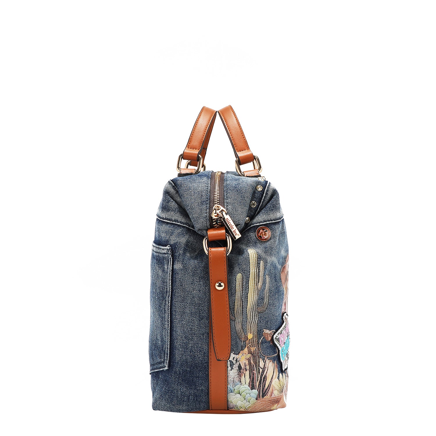 Sofia Montana Denim Satchel Bag with Embellishments. – Nicole Lee