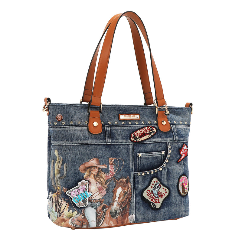 SOFIA MONTANA DENIM SHOPPER BAG