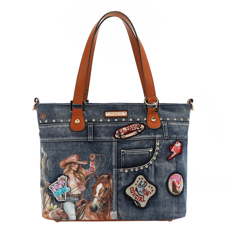 SOFIA MONTANA DENIM SHOPPER BAG