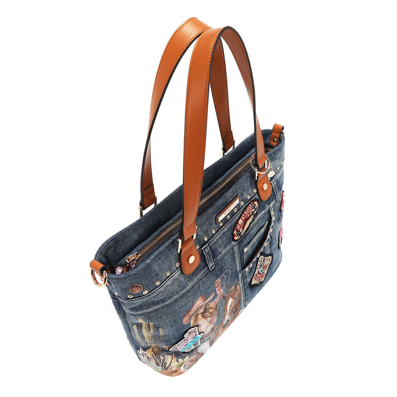 SOFIA MONTANA DENIM SHOPPER BAG